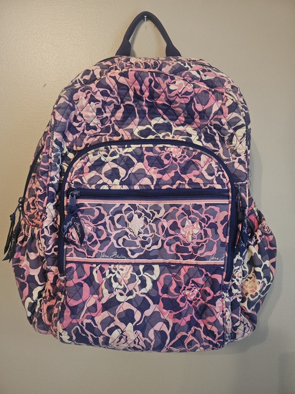 Vera Bradley Pink Floral Quilted Backpack - Picture 9 of 9